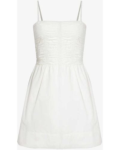 Faithfull The Brand Rhea A-line Organic Cotton Poplin Mini Dress - White