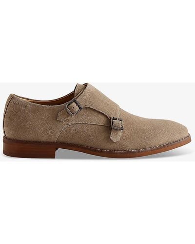 Ted Baker Bromly Monk-strap Suede Loafers - Brown
