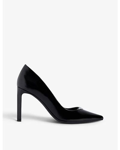 Zadig & Voltaire Perfect Wing-embellished Leather Heeled Courts - Black