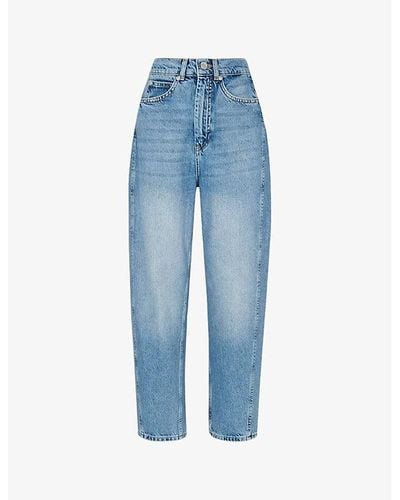 Whistles Authentic Barrel-leg Mid-rise Denim Jeans - Blue