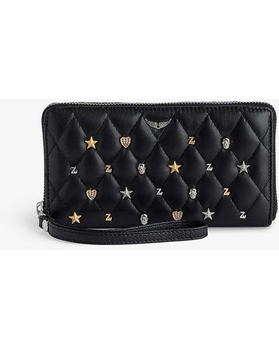 Zadig & Voltaire Compagnon Charm-embellished Quilted-leather Wallet - Black