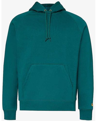 Carhartt Chase Brand-embroidered Cotton-blend Hoody - Green