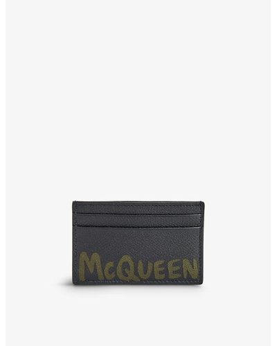 Alexander McQueen Graffiti-print Leather Card Holder - White