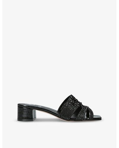 Gina Olympia Crystal-embellished Leather Sandals - Black