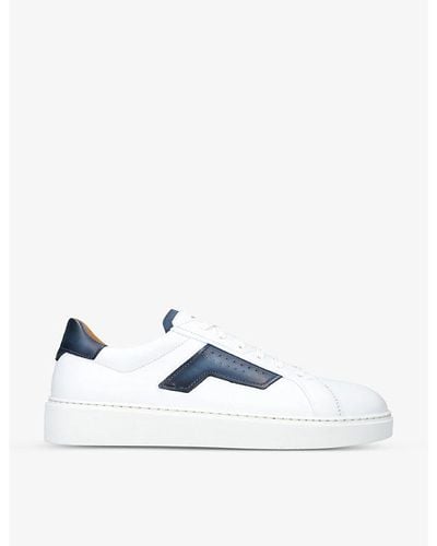Magnanni Lotto Logo-embossed Leather Low-top Trainers - White