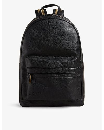 Ted Baker Kaileb Logo-debossed Faux-leather Backpack - Black
