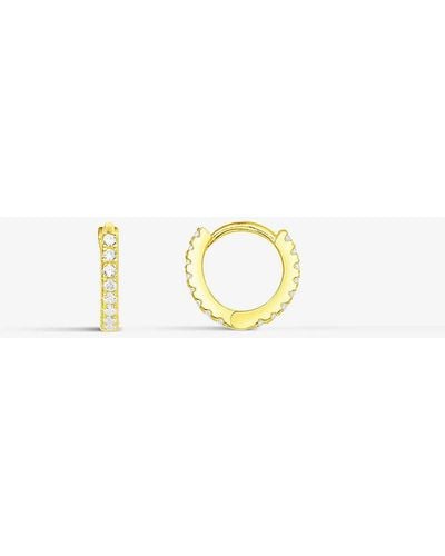 Apm Monaco Bejewelled 18ct -plated Metal Alloy And Cubic Zirconia huggie Earrings - Metallic
