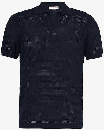 Orlebar Brown Roddy Relaxed-fit Knitted Polo Shirt - Blue