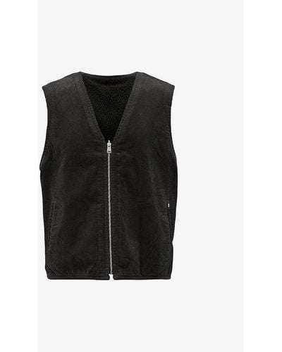 AllSaints Lecco Corduroy Cotton Vest - Black