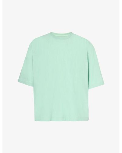 Homme Plissé Issey Miyake Crewneck Relaxed-fit Cotton-jersey T-shirt - Green