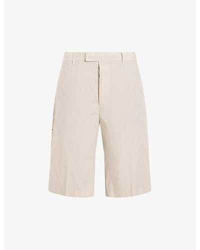 AllSaints Bailey Pressed-crease Organic-cotton Shorts - Natural