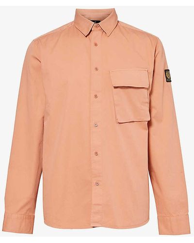 Belstaff Scale Brand-patch Regular-fit Cotton Shirt Xx - Pink