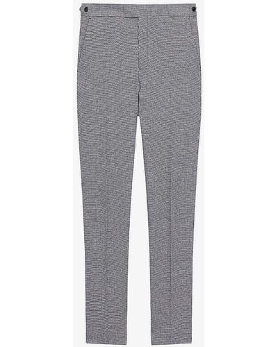 Reiss Squad Slim-fit Tapered-leg Linen Pants - Grey