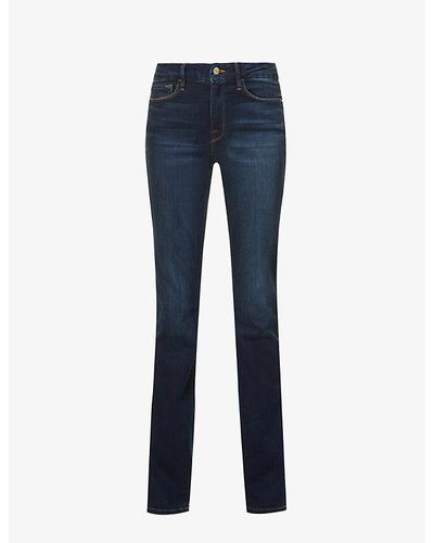 FRAME Le Mini Boot Boot-cut Mid-rise Stretch-organic Denim Jeans - Blue