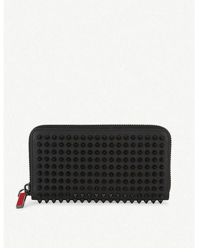 Christian Louboutin Panettone Spike-embellished Leather Wallet - Black