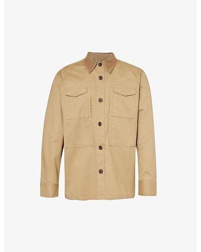 Barbour Faulkner Corduroy-collar Cotton-twill Overshirt X - Natural