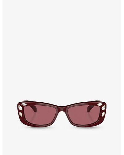 Swarovski Sk6008 Pillow-frame Acetate Sunglasses - Pink