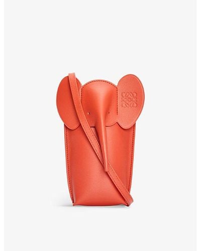 Loewe Elephant Leather Cross-body Bag - Red