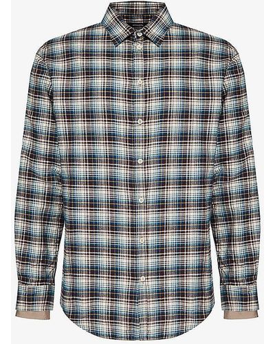 DSquared² Check-print Relaxed-fit Cotton Shirt - Grey