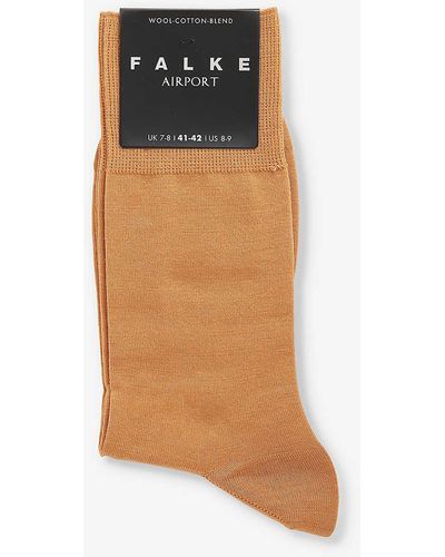 FALKE Airport Logo-print Wool-cotton-blend Socks - Multicolour