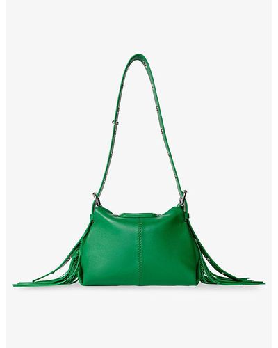 Maje Miss M Mini Leather Shoulder Bag - Green