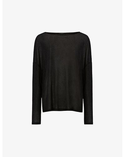 AllSaints Rita Relaxed-fit Jersey Top - Black