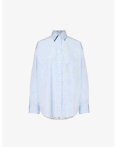 Stella McCartney Oversized Patch-pocket Cotton Shirt - Blue