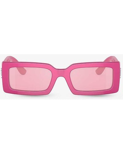 Dolce & Gabbana Dg4416 Rectangle-frame Acetate Sunglasses - Pink