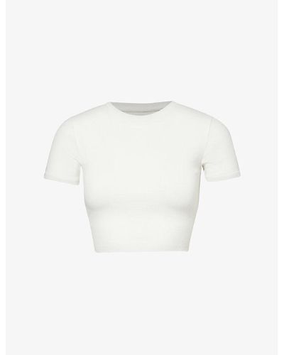 GYMSHARK Everywear Cropped Stretch-cotton Top X - White