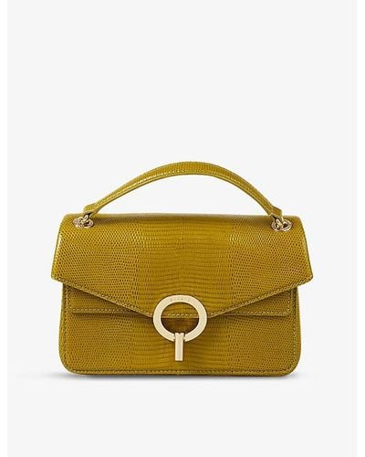 Sandro Yza Croc-effect Leather Shoulder Bag - Yellow