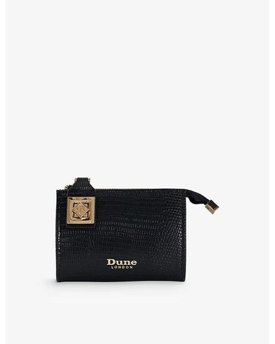 Dune Koined Logo-print Faux-leather Card Holder - Black