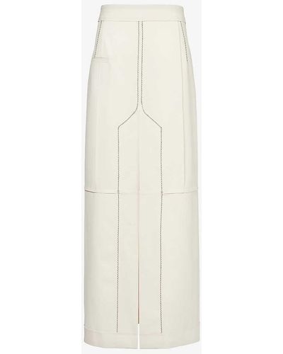 Victoria Beckham Deconstructed Stretch-woven Blend Midi Skirt - White