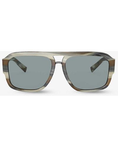 Dolce & Gabbana Dg4403 Pilot-frame Tortoiseshell Acetate Sunglasses - Grey