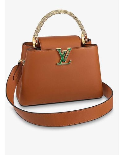 Louis Vuitton Capucines Bb Leather Top-handle Bag - Brown