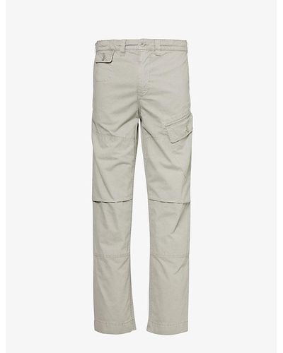 Belstaff Dalesman Brand-patch Straight-rise Regular-fit Cotton Trousers - Grey