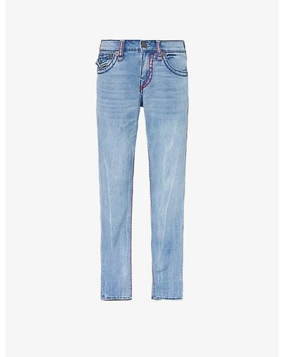 True Religion Ricky Tapered-leg Mid-rise Denim-blend Jeans - Blue
