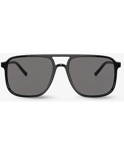 Dolce & Gabbana Dg4403 Pilot-frame Acetate Sunglasses - Grey