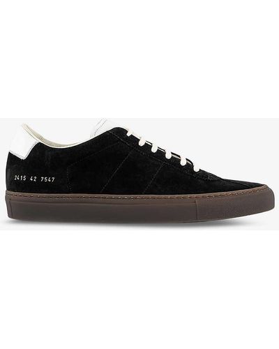 Common Projects Tennis 70 Number-print Suede Low-top Trainers - Black
