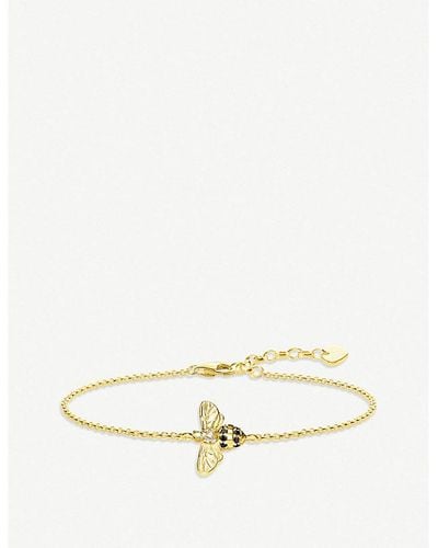 Thomas Sabo Bee 18ct Yellow Gold-plated Silver And Zirconia Bracelet - Natural