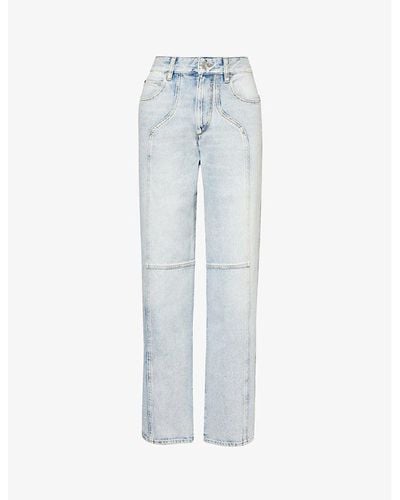 Isabel Marant Valeria Faded-wash Straight-leg Mid-rise Jeans - Blue