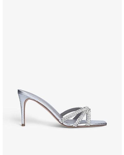 Gina Nocturn Crystal-embellished Leather Sandals - White