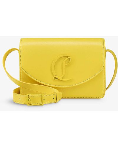 Christian Louboutin Loubi54 Small Leather Crossbody Bag - Yellow