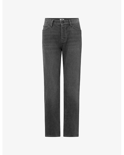 Twist & Tango Anderline Straight-leg High-rise Stretch Organic-cotton Jeans - Gray