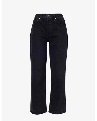 Citizens of Humanity Devi Tapered-leg Low-rise Organic-cotton Jeans - Blue