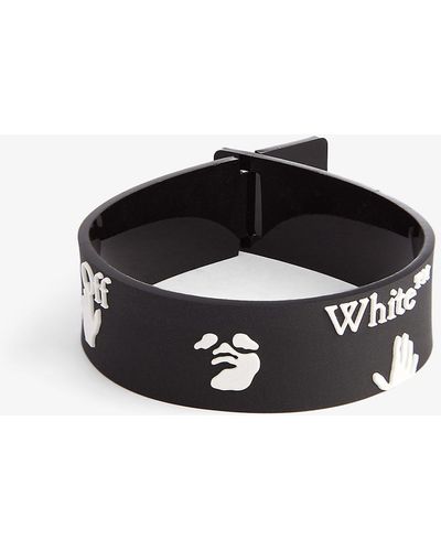 Off-White c/o Virgil Abloh Brand-print Pvc Bracelet - Black