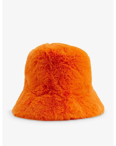 Jakke Hattie Faux-fur Recycled-polyester Bucket Hat - Orange