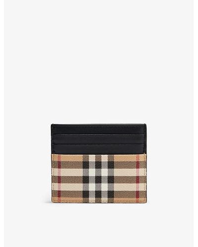 Burberry Sandon Check-print Faux-leather Card Holder - White