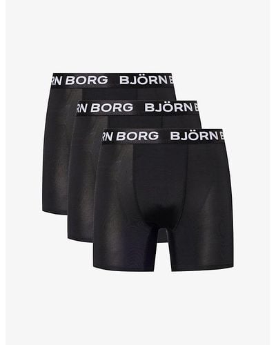 Björn Borg Branded-waistband Stretch Recycled-polyester Boxers Xx - Black