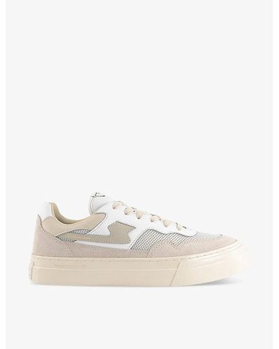 Stepney Workers Club Pearl S Strike Suede And Mesh Low-top Sneakers - White