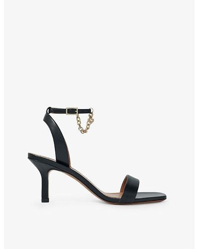 Maje Chain-strap Leather Heeled Sandals - White